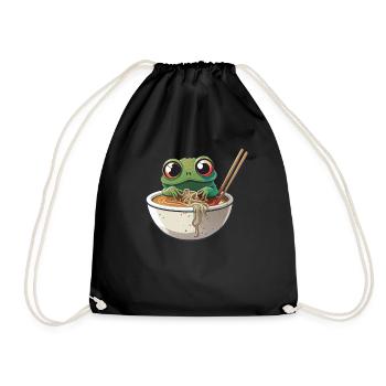 Mais d’abord ramen douce grenouille mange ramen ramen - Sac de sport léger - noir - Devant