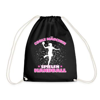 COOLE MÄDCHEN SPIELEN HANDBALL Handballer - Turnbeutel - Schwarz - Vorne