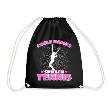 COOLE MAMAS SPIELEN TENNIS Lustiges - Turnbeutel - Schwarz - Vorne