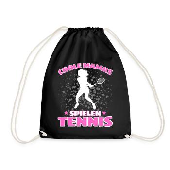 COOLE MAMAS SPIELEN TENNIS Lustiges - Turnbeutel - Schwarz - Vorne