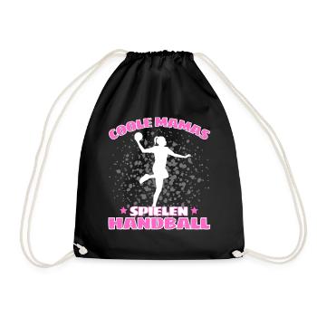 COOLE MAMAS SPIELEN HANDBALL Handballer - Turnbeutel - Schwarz - Vorne