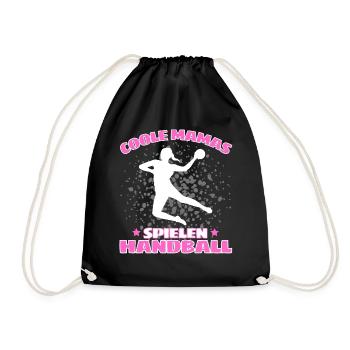 COOLE MAMAS SPIELEN HANDBALL Handballer - Turnbeutel - Schwarz - Vorne