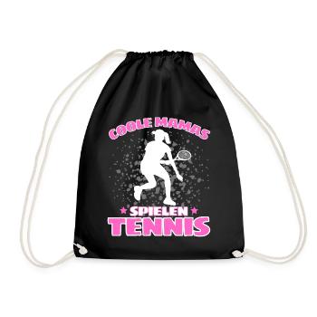 COOLE MAMAS SPIELEN TENNIS Lustiges - Turnbeutel - Schwarz - Vorne