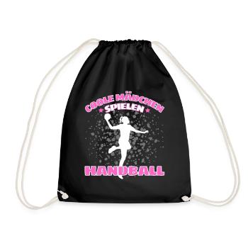 COOLE MÄDCHEN SPIELEN HANDBALL Handballer - Turnbeutel - Schwarz - Vorne