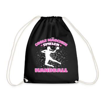 COOLE MÄDCHEN SPIELEN HANDBALL Handballer - Turnbeutel - Schwarz - Vorne