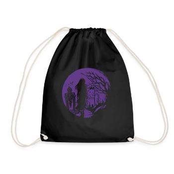 Goth goes over cemetery - Gothic Grufti - Drawstring Bag - black - Front