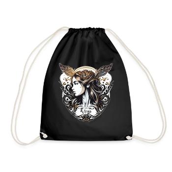 Belle Vierge Fille Ange Astrologie du Zodiaque Signe H - Sac de sport léger - noir - Devant