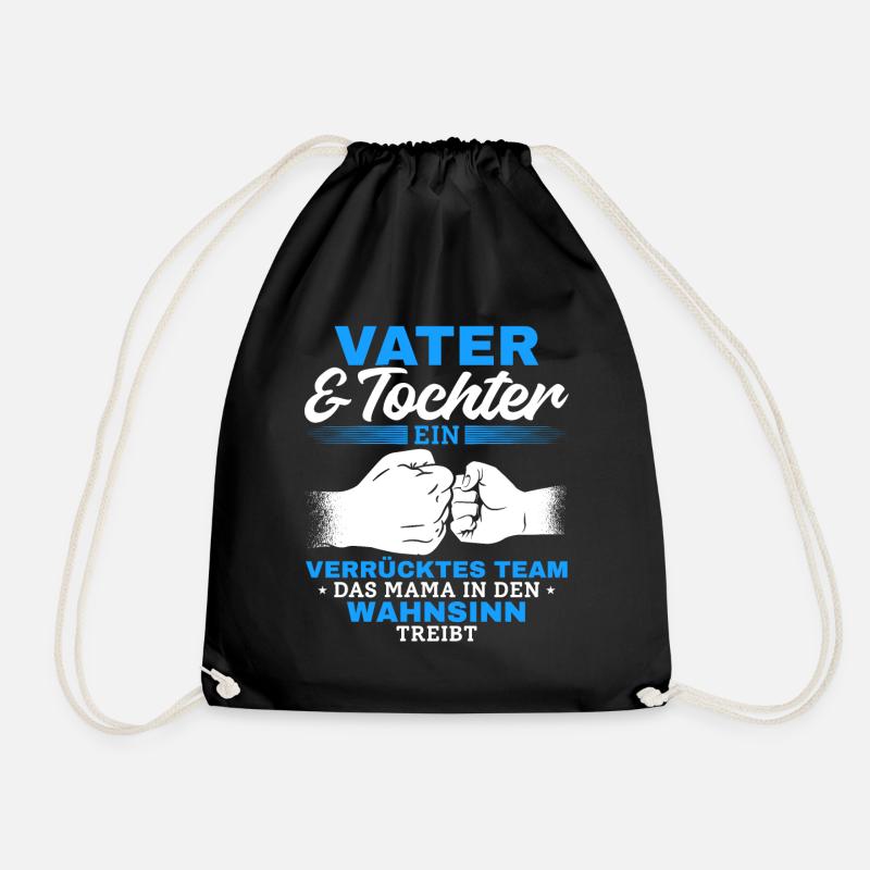 Vater & Tochter ein Verrücktes Team Partnerlook - Turnbeutel - Schwarz