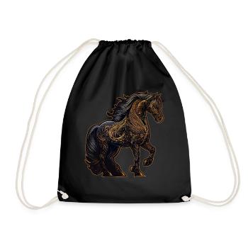 Chinois Zodiaque Cheval Animalologie Mythologie Animale Horos - Sac de sport léger - noir - Devant