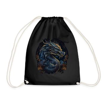 Traditional Chinese Dragon Zodiac Astrology Lunar - Drawstring Bag - black - Front