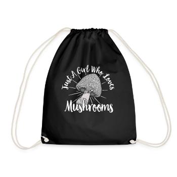 Mushroom Picker Mushroom Mushroom Hunters Mushroom Lovers Mushroom Farm - Drawstring Bag - black - Front