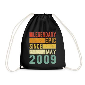 Birthday May 2009 Legendary epic - Drawstring Bag - black - Front