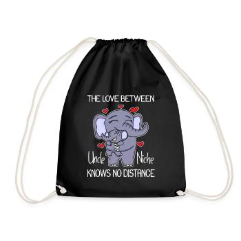 Onkel und Nichte Liebe Elefant Geschenk - Turnbeutel - Schwarz - Vorne