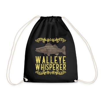 Walleye Fishing Anglers - Drawstring Bag - black - Front