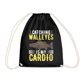 Pêcheurs à la ligne de pêche au doré jaune - Sac de sport léger - noir - Devant