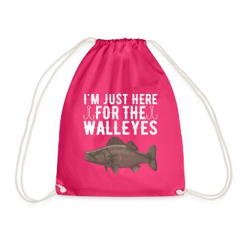 Walleye Fishing Anglers - Drawstring Bag - fuchsia - Front