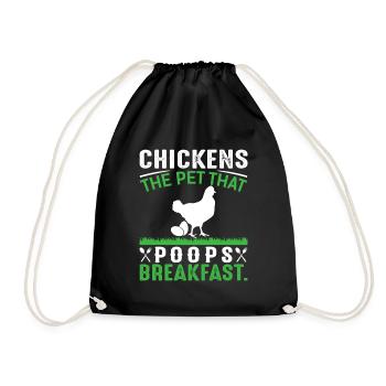 Poulets L’animal qui fait caca Petit déjeuner - Sac de sport léger - noir - Devant