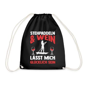 Wein Stand Up Paddeling - Turnbeutel - Schwarz - Vorne