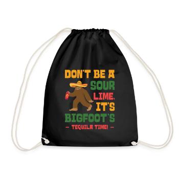 Cinco de Mayo Cryptozoology Bigfoot Fiesta Cryptid - Drawstring Bag - black - Front