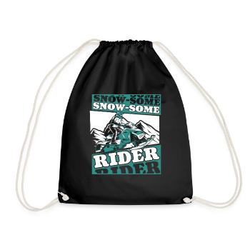 Snow Some Rider Snowmobile Motorschlitten Fahrer - Turnbeutel - Schwarz - Vorne