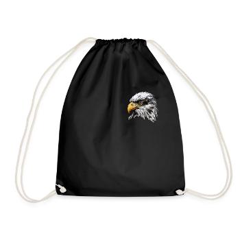 Weisskopfseeadler Vogel Grafik Design - Turnbeutel - Schwarz - Vorne
