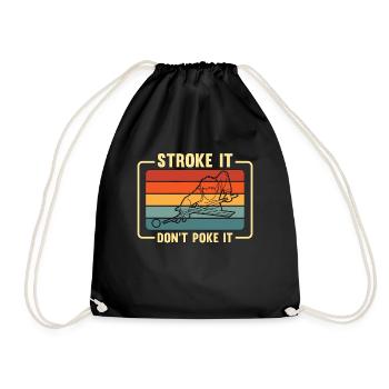 Cue Sports Stroke It Don't Poke It Retro Billiards - Drawstring Bag - black - Front