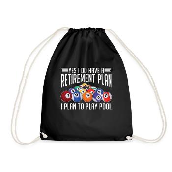 Cue Sports Yes I Do Have A Retirement Plan Snooker - Drawstring Bag - black - Front