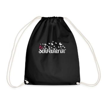 Steinmetz Kollegin Schmetterlinge Steinmetzin - Turnbeutel - Schwarz - Vorne