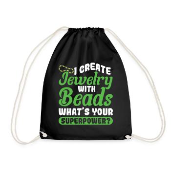 Perle Perle Broderie Bijoutier Fabricant de bijoux - Sac de sport léger - noir - Devant