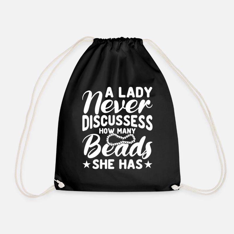 Beaded Beadwork Jeweller Jewellery Maker - Drawstring Bag - black