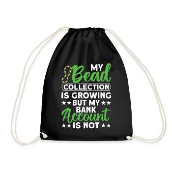 Pearl Bead Embroidery Jeweler Jewelry Maker - Drawstring Bag - black - Front