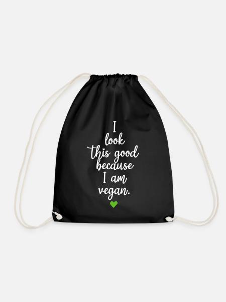 Veganer I Look This Good Because I Am Vegan Veggie - Turnbeutel - Schwarz