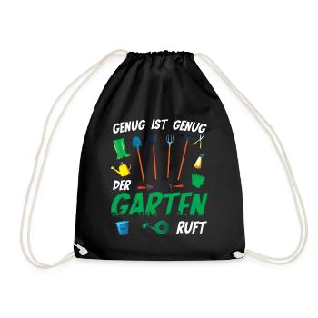 Garten Gärtner Gartenarbeit - Der Garten ruft - Turnbeutel - Schwarz - Vorne