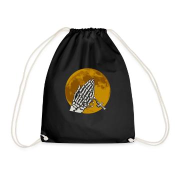 Praying Skeletal Hands - Gothic Gothic - Drawstring Bag - black - Front