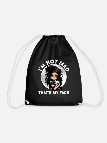I'm not crazy This is my face Goth - Drawstring Bag - black