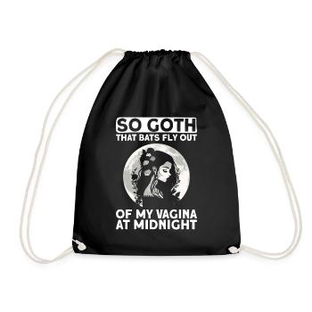 Goth Gothic Fledermäuse Vagina Spruch - Turnbeutel - Schwarz - Vorne