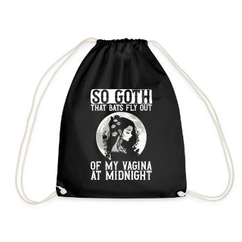 Goth Gothic Fledermäuse Vagina Spruch - Turnbeutel - Schwarz - Vorne