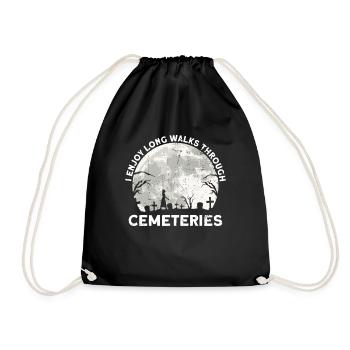 I like long walks through cemeteries Gothic - Drawstring Bag - black - Front