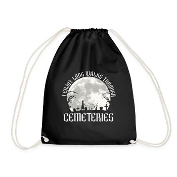 I like long walks through cemeteries Gothic - Drawstring Bag - black - Front