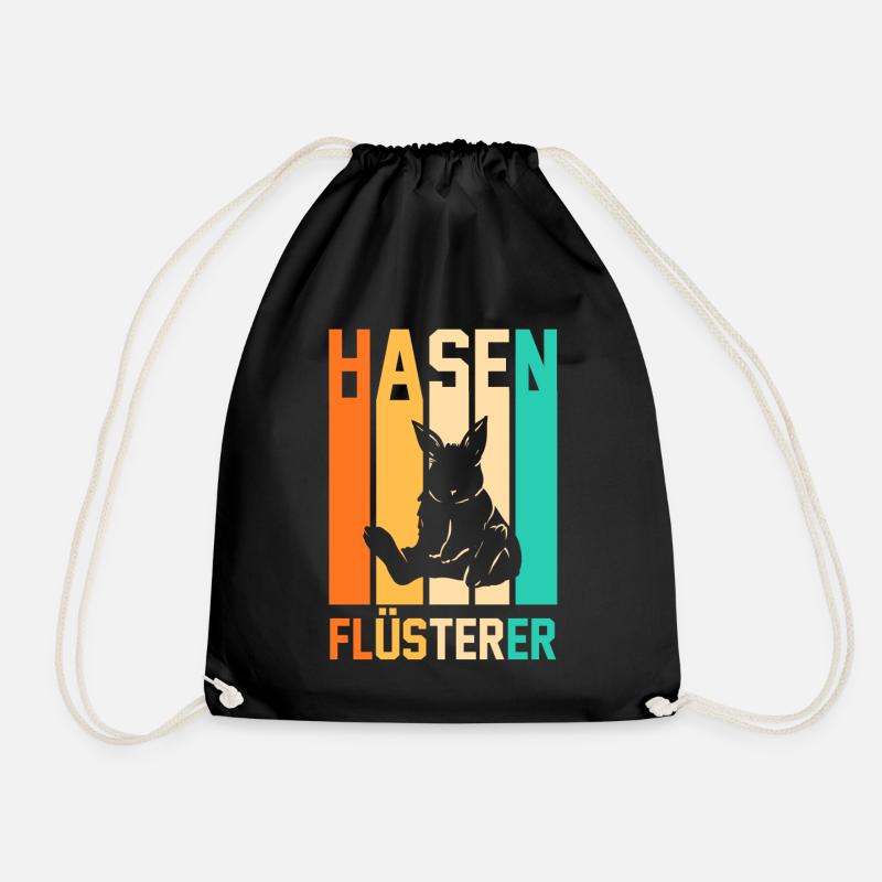Nagetier Kaninchen Hase - Turnbeutel - Schwarz