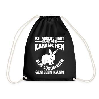 Nagetier Hase Kaninchen - Turnbeutel - Schwarz - Vorne