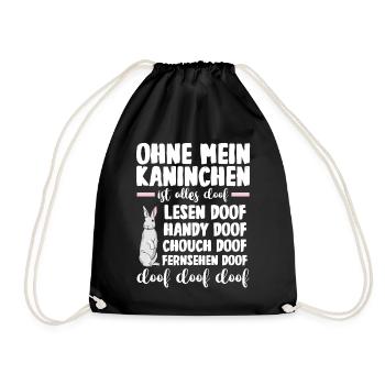 Nagetier Hase Kaninchen - Turnbeutel - Schwarz - Vorne