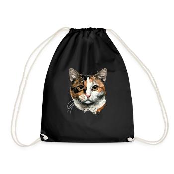 Calico cat - Drawstring Bag - black - Front