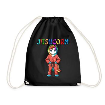 Jitsucorn Einhorn Judo Kampfsportart - Turnbeutel - Schwarz - Vorne