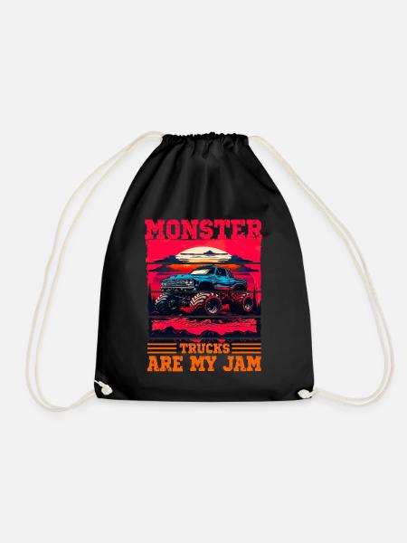 Monster Trucks Are My Jam für Männer und Jungen - Turnbeutel - Schwarz