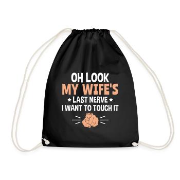 Mari Oh regarde le dernier nerf de ma femme - Sac de sport léger - noir - Devant