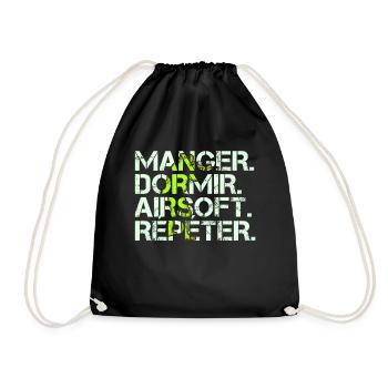 Mange Dormir Airsoft Répéter Cadeau Softair Humour - Sac de sport léger - noir - Devant