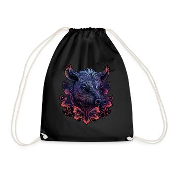 Nouvel An lunaire chinois Zodiac Cochon Astrologie Sanglier - Sac de sport léger - noir - Devant