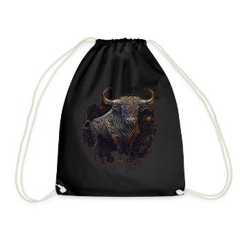 Chinese Zodiac Sign Mandala Ox Animal Astrology - Turnbeutel - Schwarz - Vorne