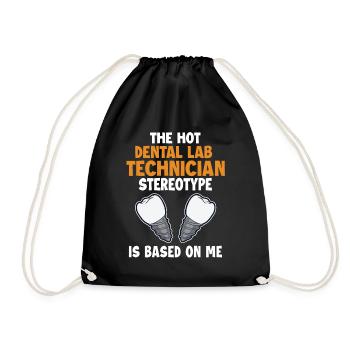 Hot Dental Lab Technician Stereotype Zahnlabor - Drawstring Bag - black - Front
